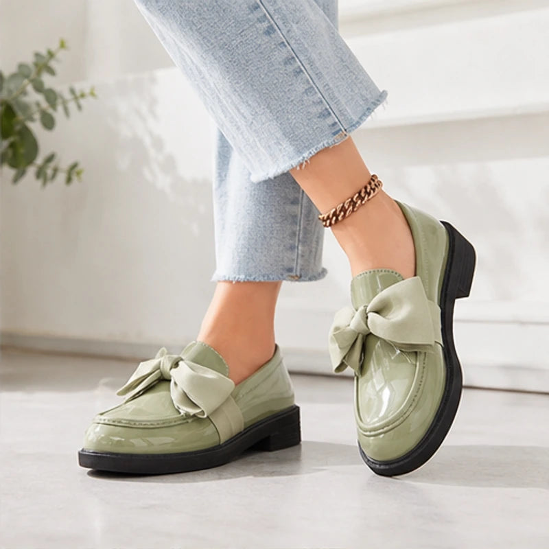Jolie Patent Bow Loafer - Green - slip-on shoes - Hendlys - Image 6