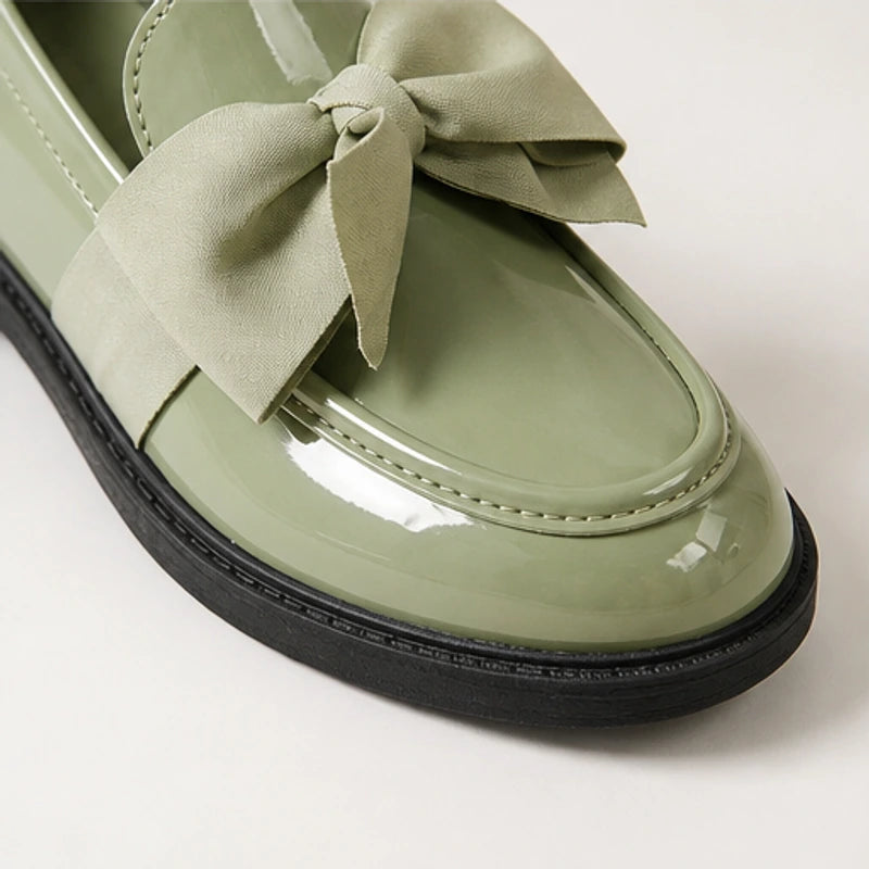 Jolie Patent Bow Loafer - Green - patent loafers - Hendlys - Image 3