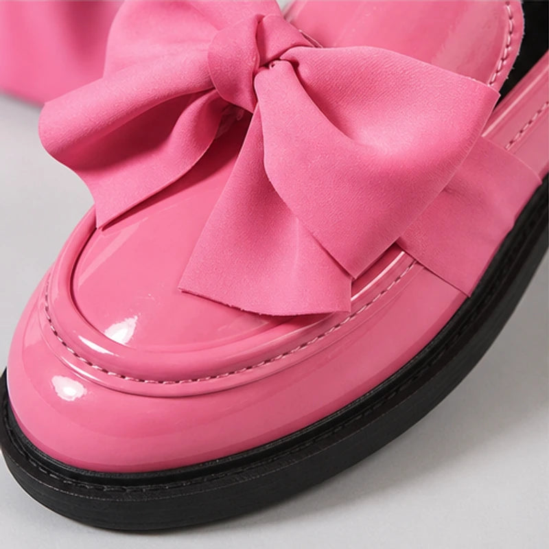 Jolie Patent Bow Loafer - Pink - patent loafers - Hendlys - Image 3