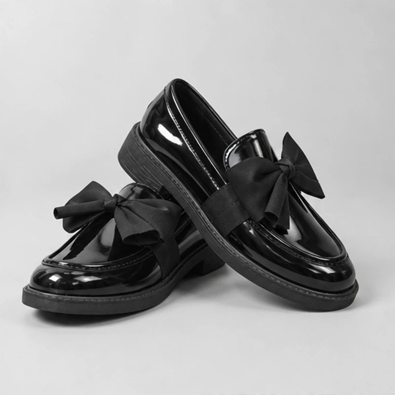 Jolie Patent Bow Loafer - Black - Loafers - Hendlys - Image 1