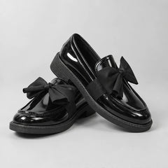 Jolie Patent Bow Loafer - Black - Loafers - Hendlys - Image 1