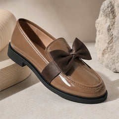 Jolie Patent Bow Loafer - Brown - women's loafers - Hendlys - Image 2