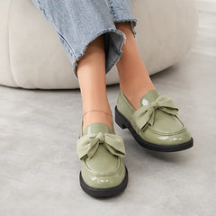Jolie Patent Bow Loafer - Green - vegan leather - Hendlys - Image 5