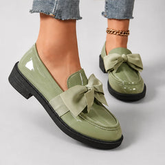 Jolie Patent Bow Loafer - Green - bow loafer - Hendlys - Image 4