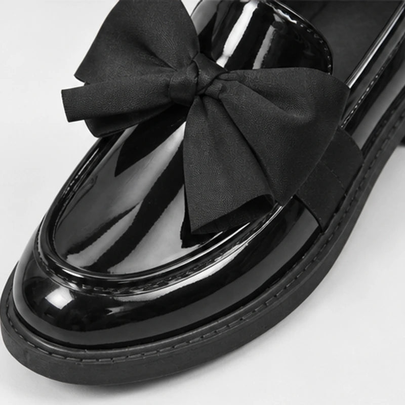 Jolie Patent Bow Loafer - Black - women's loafers - Hendlys - Image 2