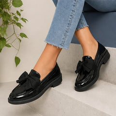 Jolie Patent Bow Loafer - Black - slip-on shoes - Hendlys - Image 6