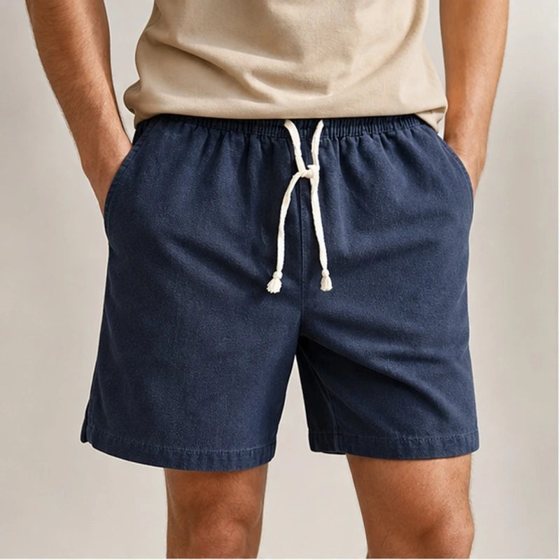 Kaito Drawstring Shorts - Navy Blue - men's shorts - Hendlys - Image 2