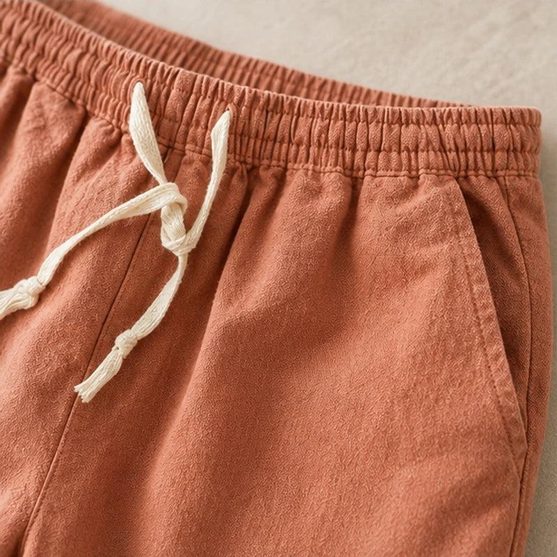 Kaito Drawstring Shorts - Salmon - organic cotton - Hendlys - Image 4