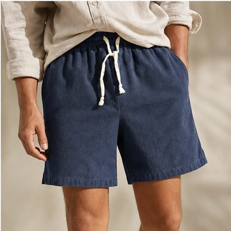 Kaito Drawstring Shorts - Navy Blue - organic cotton - Hendlys - Image 4