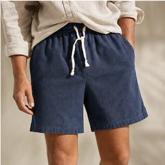 Kaito Drawstring Shorts - Navy Blue - organic cotton - Hendlys - Image 4