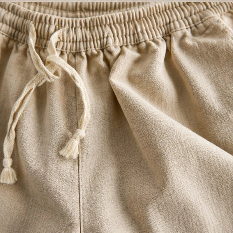 Kaito Drawstring Shorts - Beige - organic cotton - Hendlys - Image 4