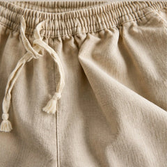Kaito Drawstring Shorts - Beige - organic cotton - Hendlys - Image 4