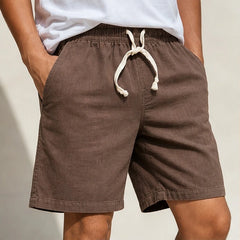 Kaito Drawstring Shorts - Brown - men's shorts - Hendlys - Image 2
