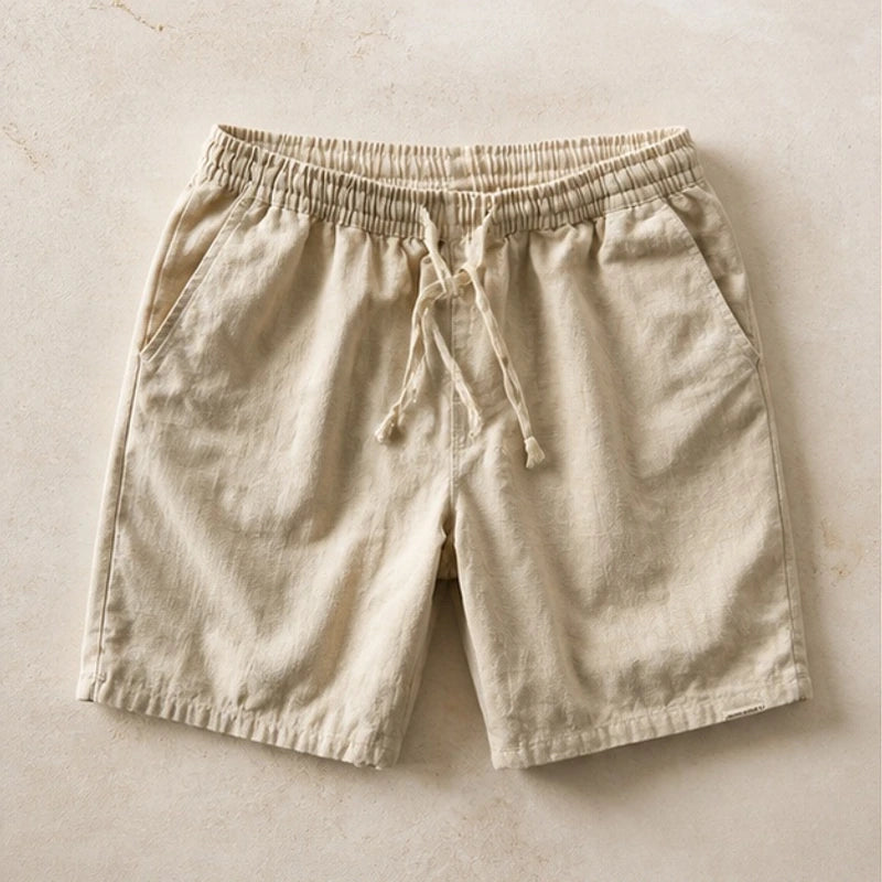 Kaito Drawstring Shorts - Beige - Shorts - Hendlys - Image 1