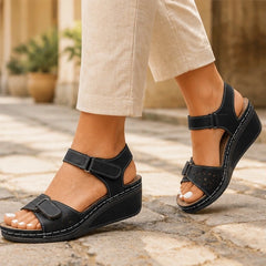 Kallista Orthopedic Sandals - Black - Women's Footwear > Adjustable Wedge Sandals - Hendlys - Image 1