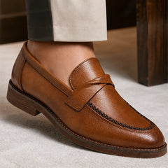 Bellagio Leather Driving Loafer - Brown - genuine leather - Hendlys - Image 5