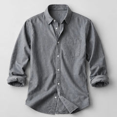 Henderson Cotton Oxford Shirt - Gray - Shirt - Hendlys - Image 1
