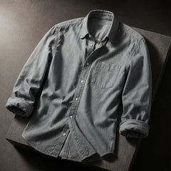 Henderson Cotton Oxford Shirt - Gray - men's shirt - Hendlys - Image 2
