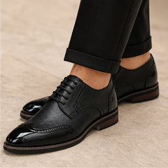 Belgrave Brogue Dress Shoe - Black - brogue shoes - Hendlys - Image 3
