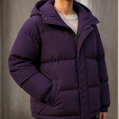 Laurelle Hooded Puffer Jacket - Deep Plum - Catalog Group: Clothing - Hendlys - Image 2