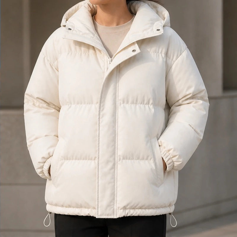 Laurelle Hooded Puffer Jacket - Cream - Women's Clothing > Outerwear > Puffer Jackets - Hendlys - Image 1