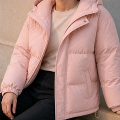 Laurelle Hooded Puffer Jacket - Blush Pink - Women's Clothing > Outerwear > Puffer Jackets - Hendlys - Image 1