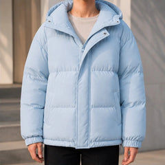 Laurelle Hooded Puffer Jacket - Light Blue - Women's Clothing > Outerwear > Puffer Jackets - Hendlys - Image 1