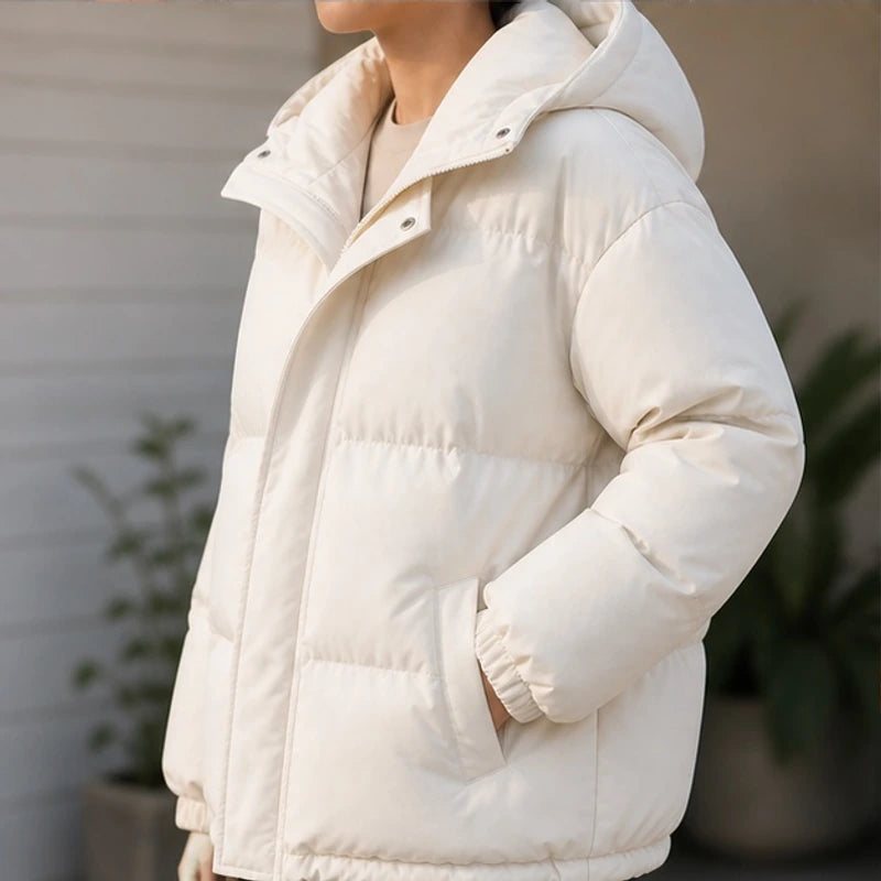 Laurelle Hooded Puffer Jacket - Cream - Catalog Group: Clothing - Hendlys - Image 2