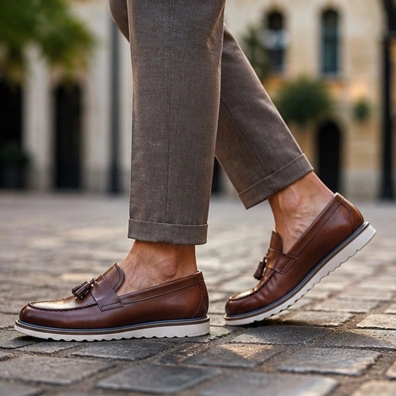 Leandro Tassel Slip-On Loafers - Brown - tassel loafers - Hendlys - Image 3