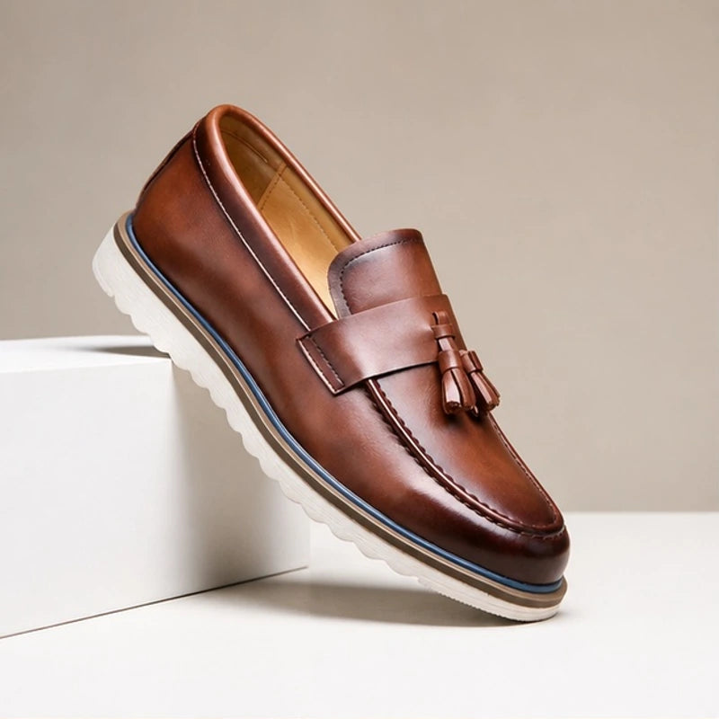 Leandro Tassel Slip-On Loafers - Brown - Shoes - Hendlys - Image 1