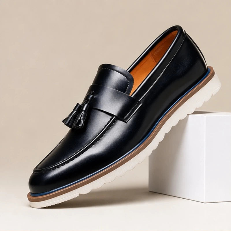 Leandro Tassel Slip-On Loafers - Black - tassel loafers - Hendlys - Image 3