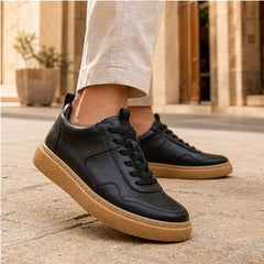 Lehman Leather Sneakers - Black - casual sneakers - Hendlys - Image 2