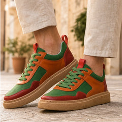 Lehman Leather Sneakers - Multicolor - color block sneakers - Hendlys - Image 3