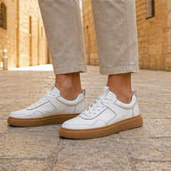 Lehman Leather Sneakers - White - everyday sneakers - Hendlys - Image 5