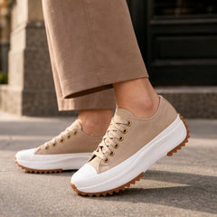 Liana Platform Sneakers - Tan - Sneakers - Hendlys - Image 1