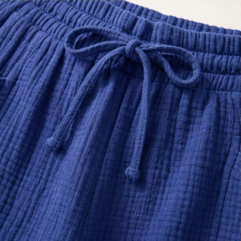 Liora Drawstring Gauze Shorts - Royal Blue - drawstring shorts - Hendlys - Image 4