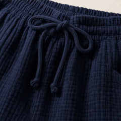 Liora Drawstring Gauze Shorts - Navy - drawstring shorts - Hendlys - Image 4