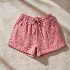 Liora Drawstring Gauze Shorts - Blush Pink - drawstring shorts - Hendlys - Image 4