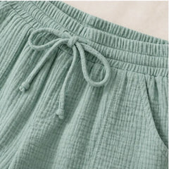 Liora Drawstring Gauze Shorts - Teal Green - drawstring shorts - Hendlys - Image 4