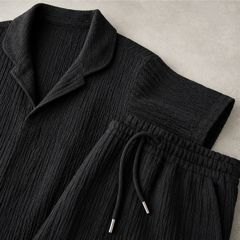 Lombardy Linen Set - Black - shirt and trousers - Hendlys - Image 5