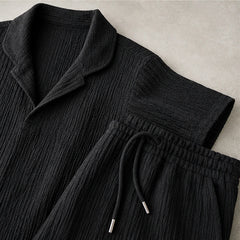 Lombardy Linen Set - Black - shirt and trousers - Hendlys - Image 5