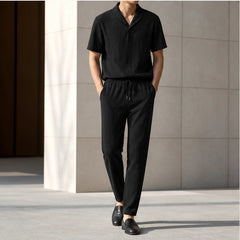 Lombardy Linen Set - Black - Outfit Set - Hendlys - Image 1