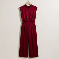 Loredana High-Neck Sleeveless Wide-Leg Jumpsuit - Red - Women's Clothing > Jumpsuits > Wide-Leg Jumpsuits - Hendlys - Image 5