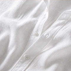 Lorenzo Relaxed Fit Cotton Linen Shirt - White - Department: Men - Hendlys - Image 3