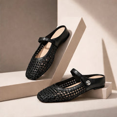 Lorissa Orthopedic Mule Flats - Black - Footwear > Flats > Mary Jane Mule Flats - Hendlys - Image 1
