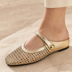 Lorissa Orthopedic Mule Flats - Gold - orthopedic support - Hendlys - Image 4
