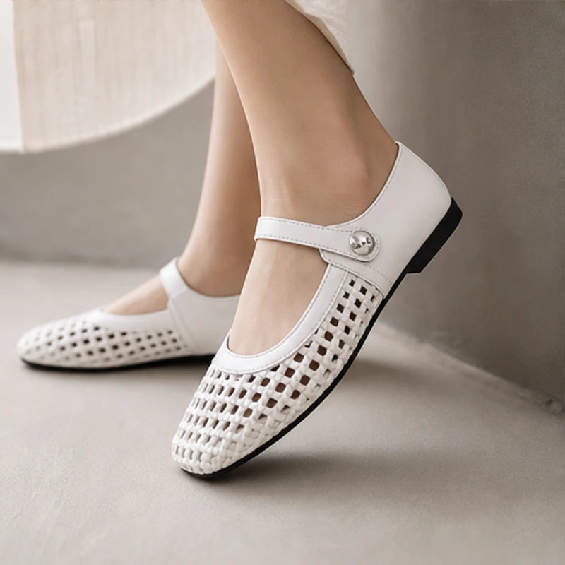 Lorissa Orthopedic Mule Flats - White - orthopedic support - Hendlys - Image 4