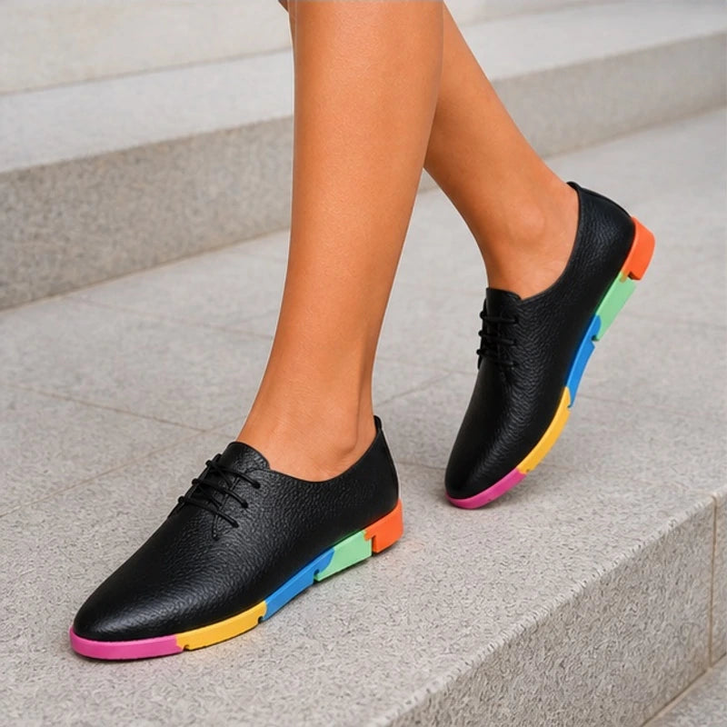 Luminelle Low-Top Rainbow Sneakers - Black - Women's Footwear > Sneakers > Lace-Up Sneakers - Hendlys - Image 1