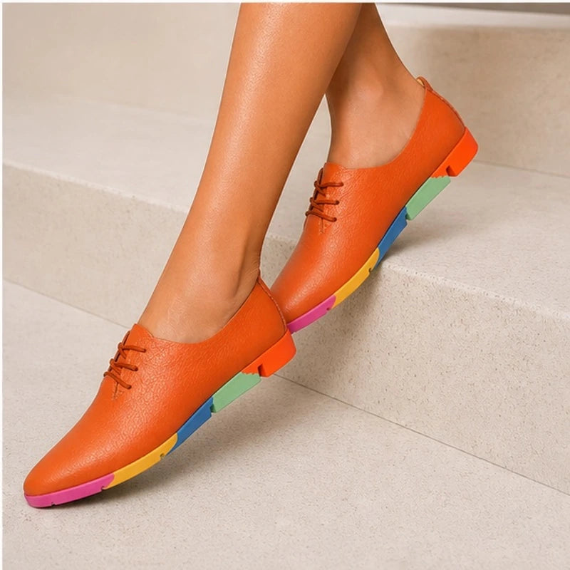 Luminelle Low-Top Rainbow Sneakers - Orange - heels - Hendlys - Image 2
