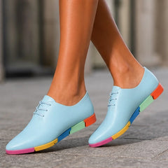 Luminelle Low-Top Rainbow Sneakers - Blue - Women's Footwear > Sneakers > Lace-Up Sneakers - Hendlys - Image 1